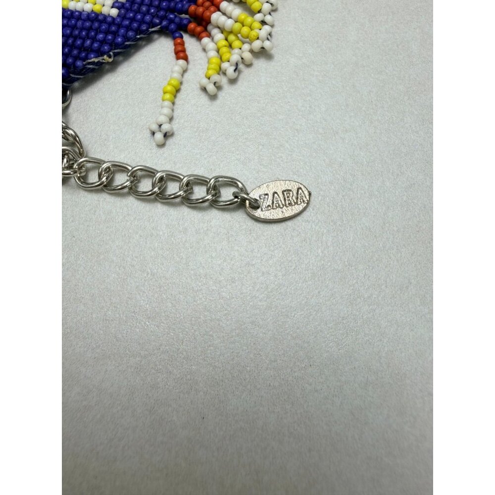 Zara Tribal Native inspired Beaded Bib Fringe Necklace Statement Bold Color - Picture 4 of 10